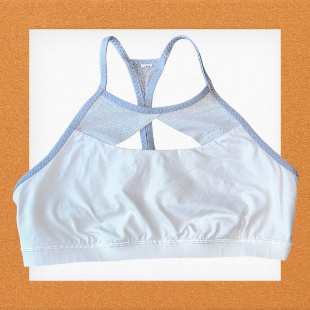 EUC Lululemon Ease To Ease Sports Bra White Women's Size 10